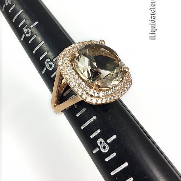 Gorgeous 18K Rose Gold Smoky Quartz and Diamond Ring. Over 1CT in Diamonds! - Picture 9 of 10